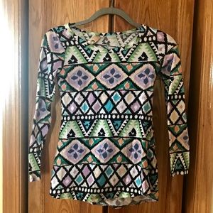 Tribal print long sleeve tee